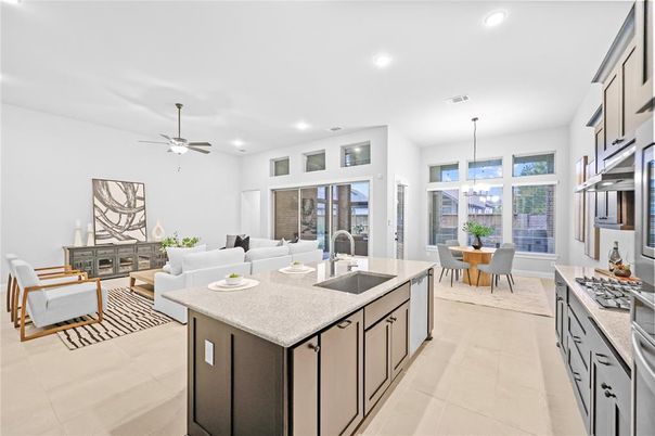Dining room, Interior, Kitchen, Living room, Pendant Lights, Recessed Lighting