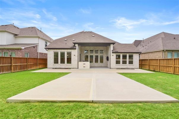 Backyard, Exterior, Facade, Brick Traditional