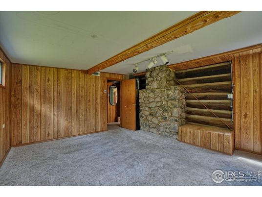 Empty room, Interior, Stone Walls, Wooden Beams, Wooden Walls