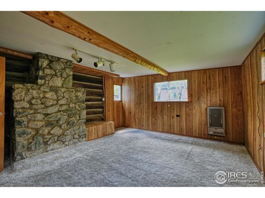Empty room, Interior, Stone Walls, Wooden Beams, Wooden Walls
