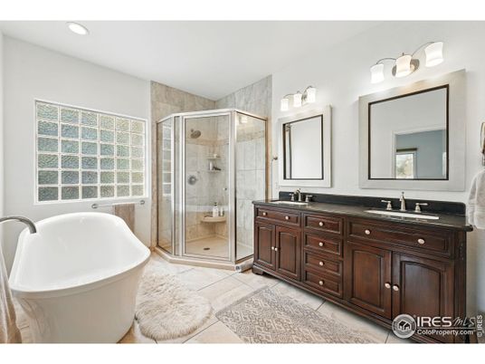 Bathroom, Dual Sink Vanities, Free Standing Baths, Glass Shower, Interior, Recessed Lighting