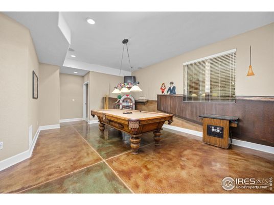 Billiard Table, Game Room, Interior, Pendant Lights, Recessed Lighting