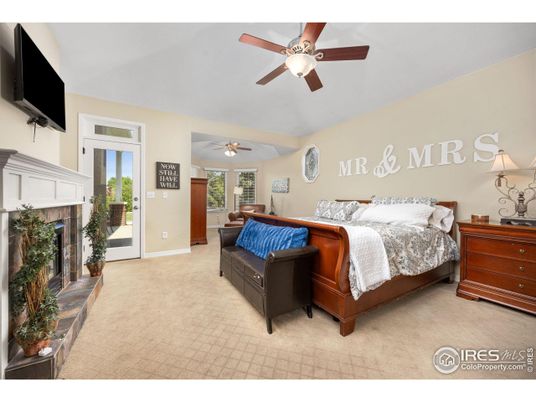 Bedroom, Fireplace, Interior