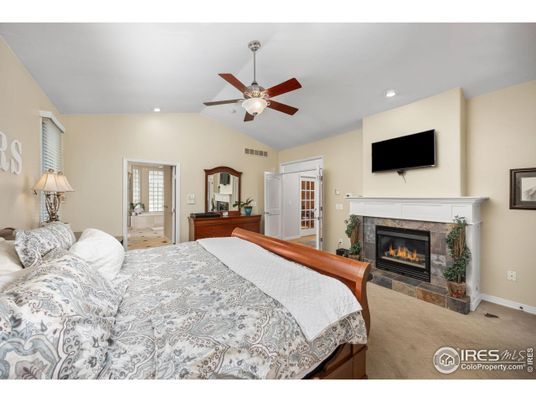 Bedroom, Fireplace, Interior, Recessed Lighting
