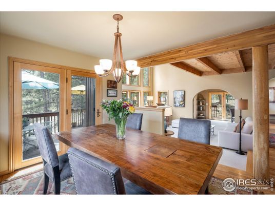 Chandelier, Dining room, Interior, Living room, Wooden Beams, Wooden Ceilings, Wood Texture Flooring