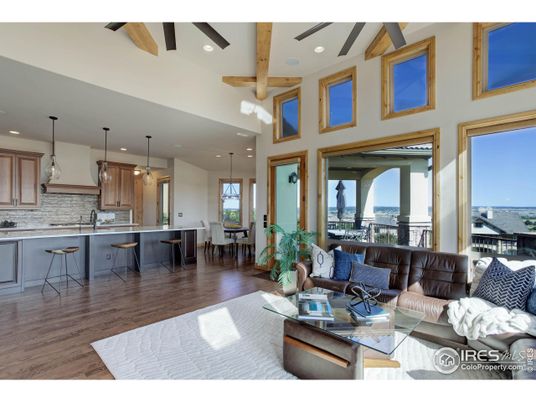 Dining room, Interior, Kitchen, Living room, Pendant Lights, Recessed Lighting, Wooden Beams, Wood Texture Flooring