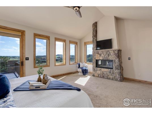 Bedroom, Fireplace, Interior