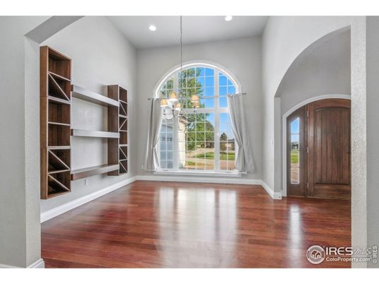 Empty room, Interior, Pendant Lights, Recessed Lighting, Wood Texture Flooring