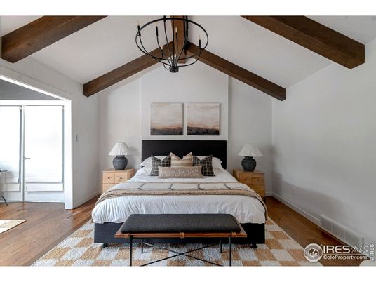 Bedroom, Interior, Wooden Beams, Wood Texture Flooring