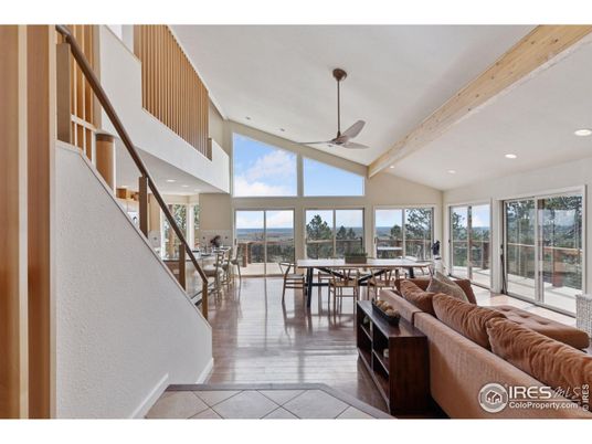 Dining room, Interior, Living room, Recessed Lighting, Wooden Beams