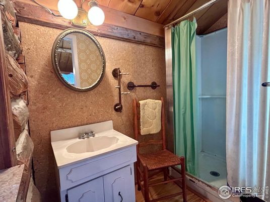 Bathroom, Glass Shower, Interior, Wooden Ceilings