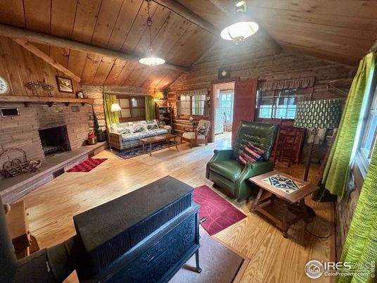 Fireplace, Interior, Living room, Stone Walls, Wooden Beams, Wooden Ceilings, Wood Texture Flooring, Wooden Walls