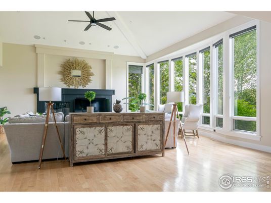 Fireplace, Interior, Recessed Lighting, Wood Texture Flooring