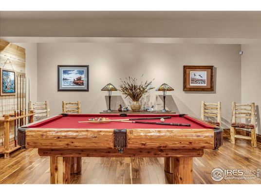 Billiard Table, Game Room, Interior, Wood Texture Flooring