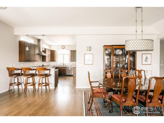 Dining room, Interior, Kitchen, Pendant Lights, Wood Texture Flooring