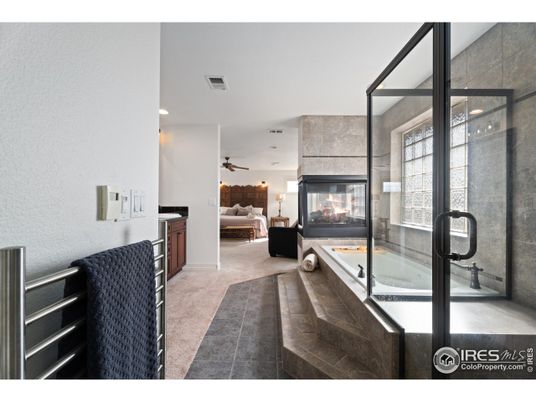 Bathroom, Bedroom, Fireplace, Interior, Living room, Recessed Lighting