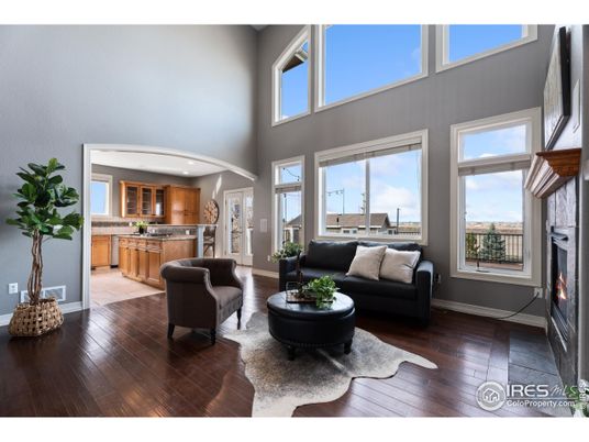Fireplace, Interior, Kitchen, Living room, Wood Texture Flooring