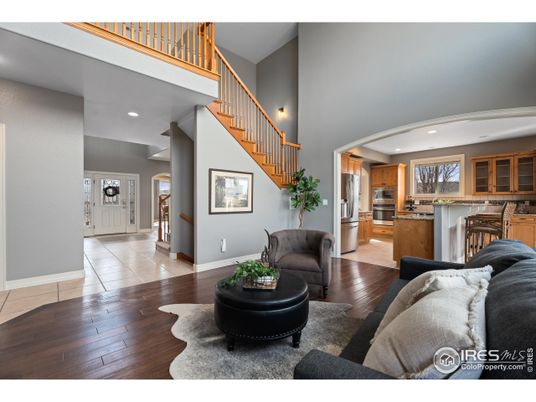 Interior, Kitchen, Living room, Recessed Lighting, Stainless Steel Appliances, Wood Texture Flooring