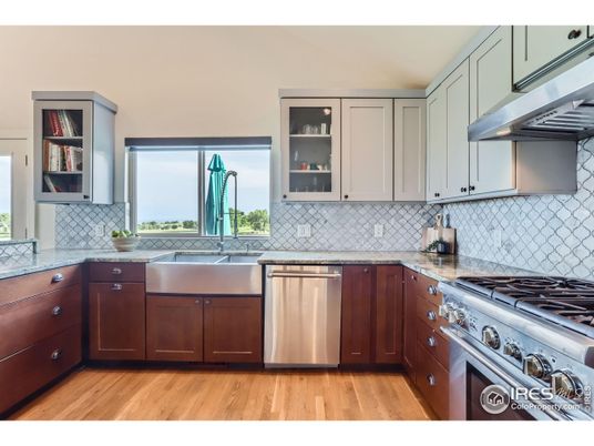 Interior, Kitchen, Stainless Steel Appliances, Wood Texture Flooring