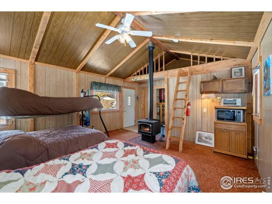 Bedroom, Fireplace, Interior, Wooden Beams, Wooden Ceilings, Wooden Walls