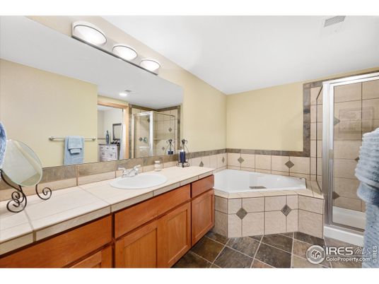 Bathroom, Dual Sink Vanities, Glass Shower, Interior, Tile Countertops