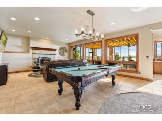 Billiard Table, Chandelier, Fireplace, Game Room, Interior, Recessed Lighting