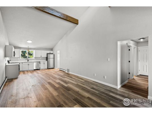 Interior, Kitchen, Recessed Lighting, Wooden Beams, Wood Texture Flooring