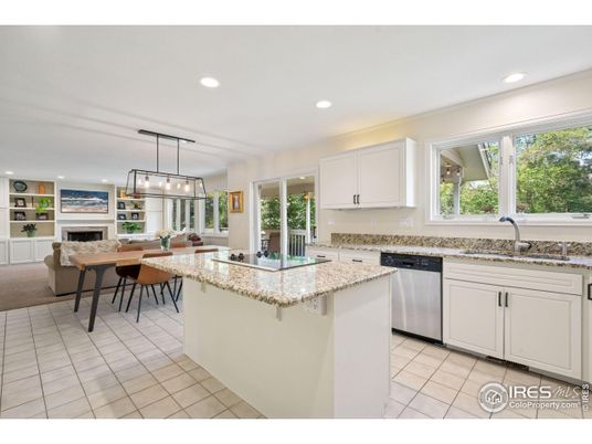 Dining room, Fireplace, Interior, Kitchen, Living room, Pendant Lights, Recessed Lighting, Stainless Steel Appliances