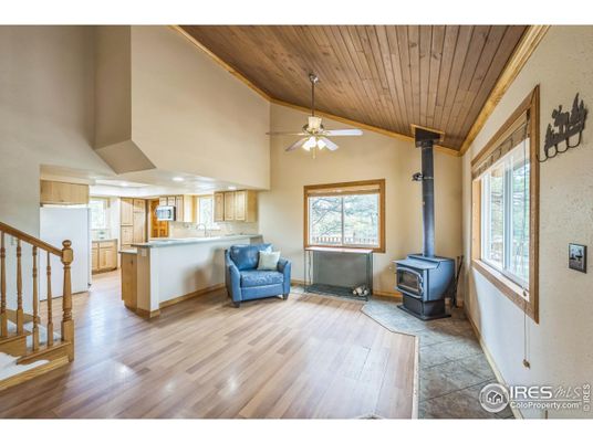 Fireplace, Interior, Kitchen, Wooden Ceilings, Wood Texture Flooring