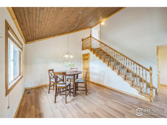 Dining room, Interior, Pendant Lights, Wooden Ceilings, Wood Texture Flooring