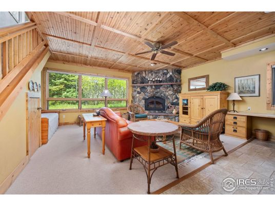 Fireplace, Interior, Living room, Recessed Lighting, Wooden Beams, Wooden Ceilings