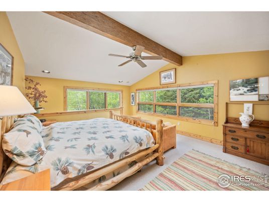 Bedroom, Interior, Recessed Lighting, Wooden Beams