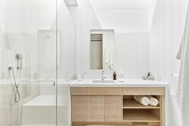 Bathroom, Dual Sink Vanities, Glass Shower, Interior