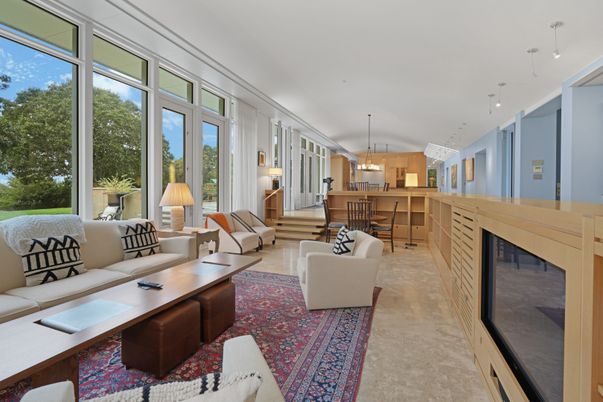Dining room, Fireplace, Interior, Kitchen, Living room, Pendant Lights, Recessed Lighting