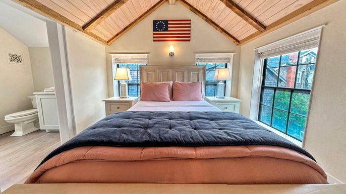 Bedroom, Interior, Wooden Beams, Wooden Ceilings, Wood Texture Flooring