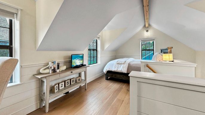 Bedroom, Interior, Wooden Beams, Wood Texture Flooring
