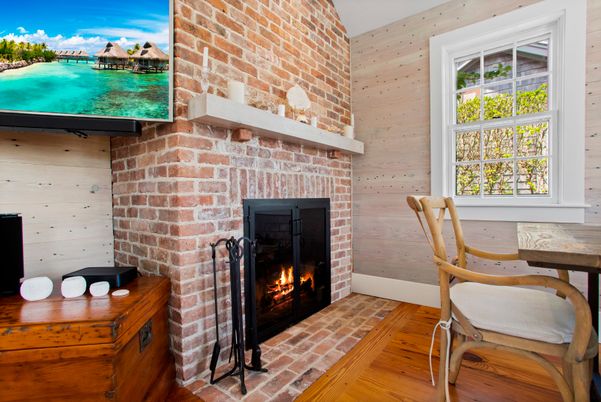 Fireplace, Interior, Stone Walls, Wood Texture Flooring