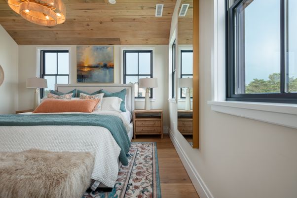 Bedroom, Interior, Wooden Ceilings, Wood Texture Flooring
