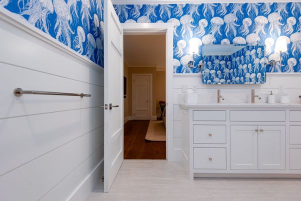 Bathroom, Interior, Wood Texture Flooring