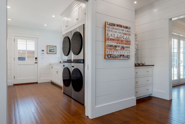 Interior, Recessed Lighting, Utility Closets, Washer, Wood Texture Flooring