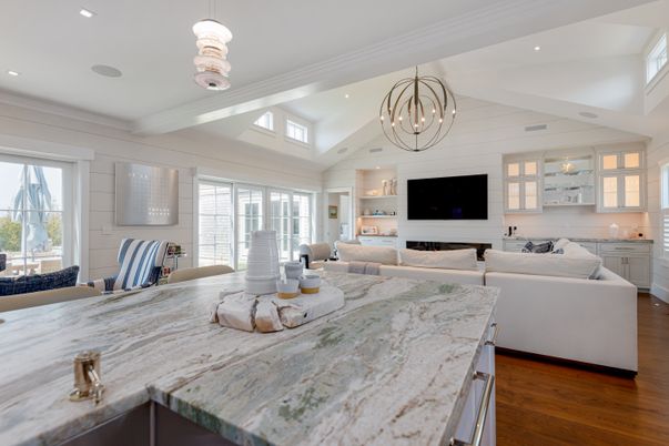 Chandelier, Interior, Living room, Pendant Lights, Recessed Lighting, Wood Texture Flooring