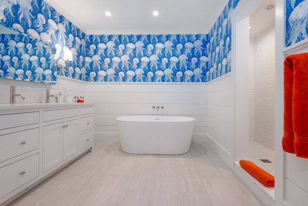 Bathroom, Free Standing Baths, Interior, Recessed Lighting