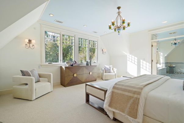 Bedroom, Chandelier, Interior, Recessed Lighting