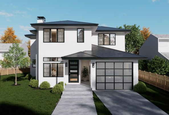 Attached, Exterior, Facade, Modern