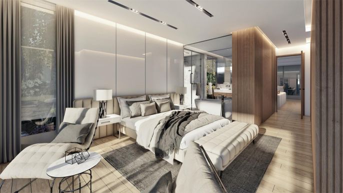 Bedroom, Interior, Wood Texture Flooring