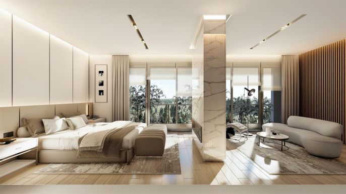 Bedroom, Interior, Wood Texture Flooring