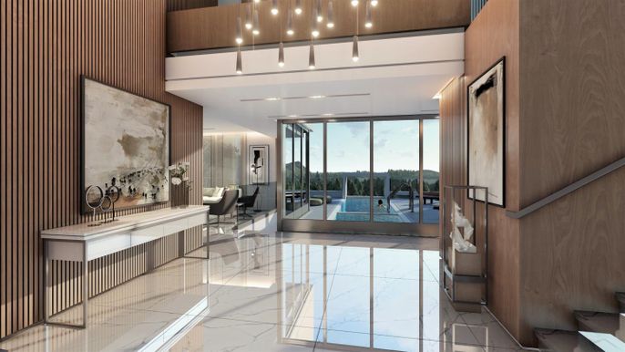 Interior, Marble, Pendant Lights, Recessed Lighting