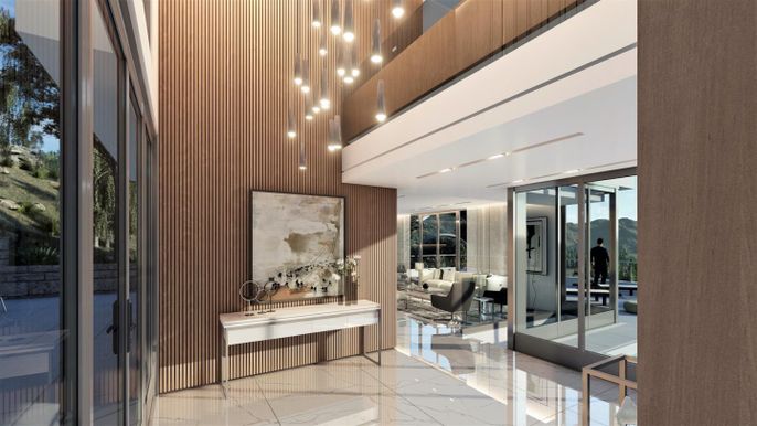 Interior, Marble, Recessed Lighting