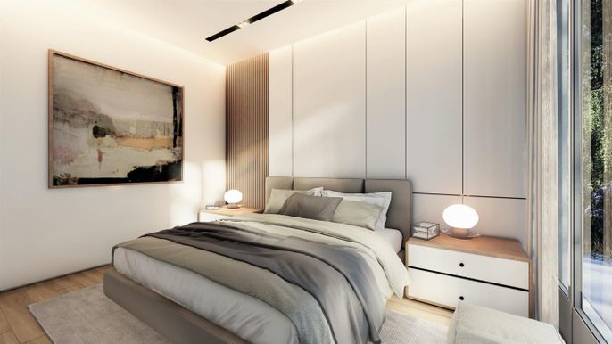 Bedroom, Interior, Wood Texture Flooring
