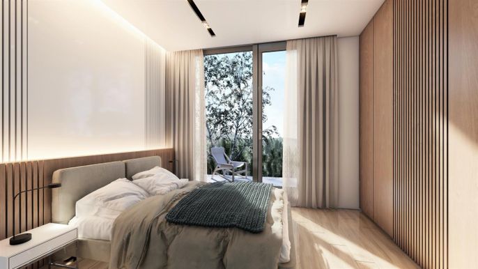 Bedroom, Interior, Wood Texture Flooring
